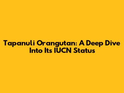 Tapanuli Orangutan: A Deep Dive Into Its IUCN Status