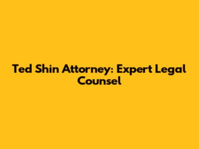 Ted Shin Attorney: Expert Legal Counsel