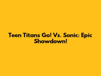 Teen Titans Go! Vs. Sonic: Epic Showdown!
