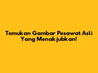 Temukan Gambar Pesawat Asli Yang Menakjubkan!