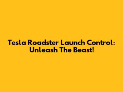 Tesla Roadster Launch Control: Unleash The Beast!