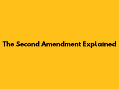 The Second Amendment Explained