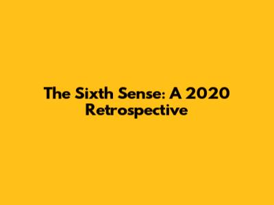 The Sixth Sense: A 2020 Retrospective