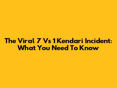 The Viral '7 Vs 1 Kendari' Incident: What You Need To Know