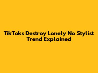 TikTok's "Destroy Lonely No Stylist" Trend Explained