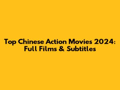 Top Chinese Action Movies 2024: Full Films & Subtitles