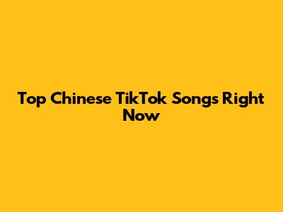 Top Chinese TikTok Songs Right Now