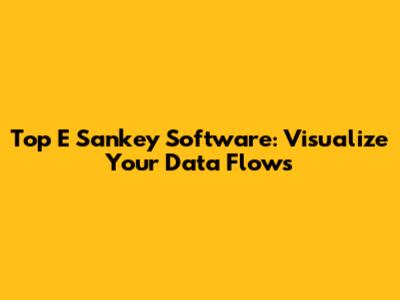 Top E Sankey Software: Visualize Your Data Flows
