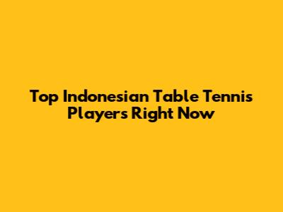 Top Indonesian Table Tennis Players Right Now