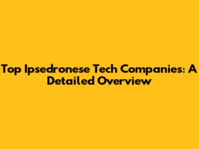 Top Ipsedronese Tech Companies: A Detailed Overview