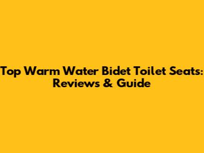 Top Warm Water Bidet Toilet Seats: Reviews & Guide