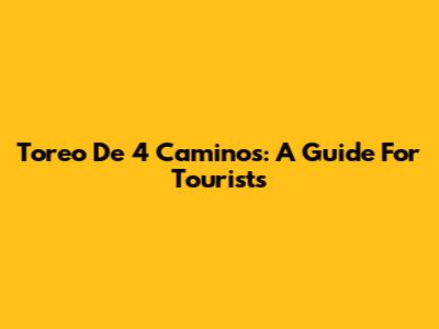 Toreo De 4 Caminos: A Guide For Tourists