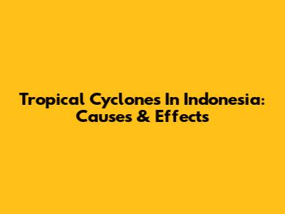 Tropical Cyclones In Indonesia: Causes & Effects