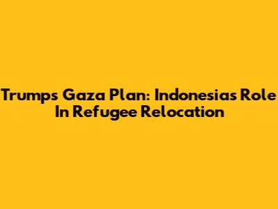 Trump's Gaza Plan: Indonesia's Role In Refugee Relocation