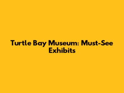 Turtle Bay Museum: Must-See Exhibits