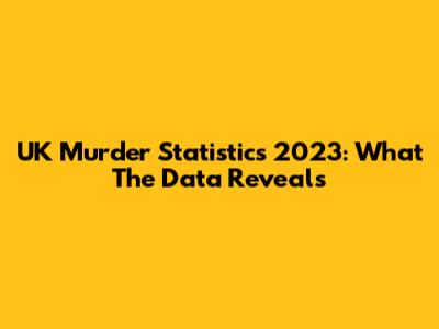UK Murder Statistics 2023: What The Data Reveals