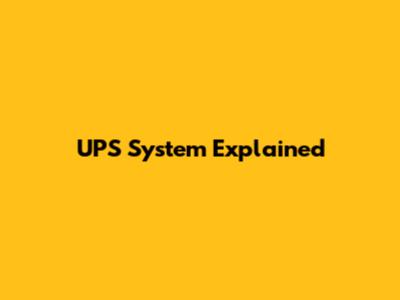 UPS System Explained