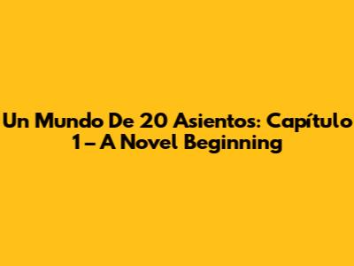 Un Mundo De 20 Asientos: Capítulo 1 – A Novel Beginning