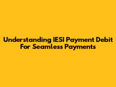 Understanding IESI Payment Debit For Seamless Payments