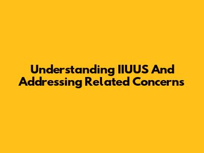 Understanding IIUUS And Addressing Related Concerns