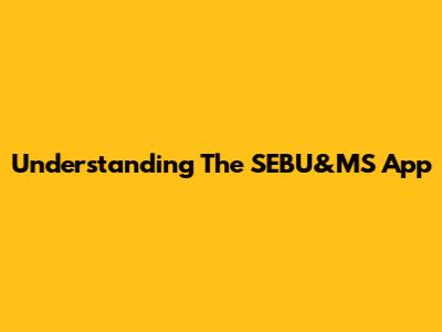 Understanding The SEBU&MS App
