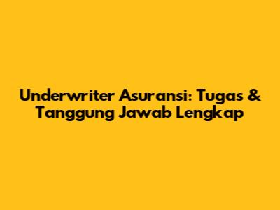 Underwriter Asuransi: Tugas & Tanggung Jawab Lengkap