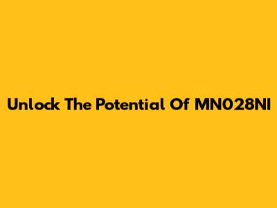 Unlock The Potential Of MN028NI