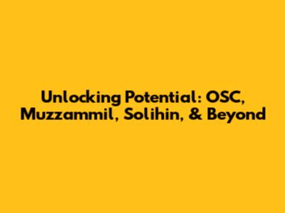 Unlocking Potential: OSC, Muzzammil, Solihin, & Beyond