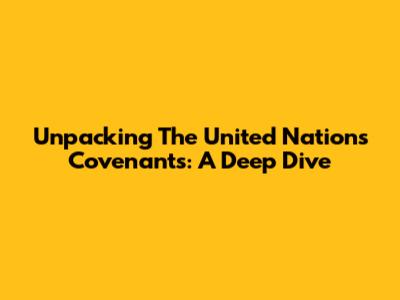 Unpacking The United Nations Covenants: A Deep Dive