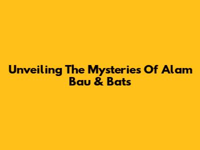 Unveiling The Mysteries Of Alam Bau & Bats