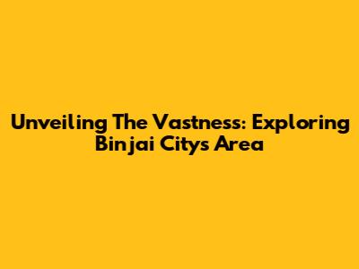 Unveiling The Vastness: Exploring Binjai City's Area