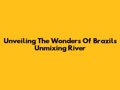 Unveiling The Wonders Of Brazil's Unmixing River