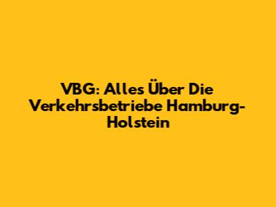 VBG: Alles Über Die Verkehrsbetriebe Hamburg-Holstein