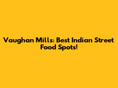Vaughan Mills: Best Indian Street Food Spots!