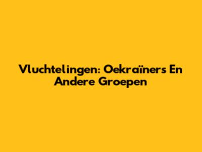 Vluchtelingen: Oekraïners En Andere Groepen