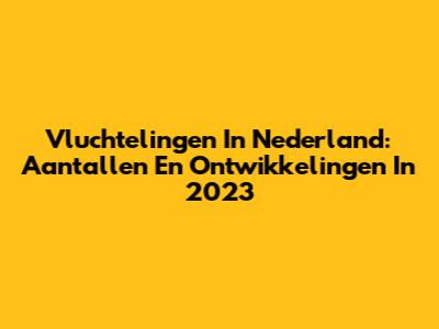 Vluchtelingen In Nederland: Aantallen En Ontwikkelingen In 2023
