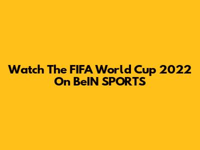 Watch The FIFA World Cup 2022 On BeIN SPORTS