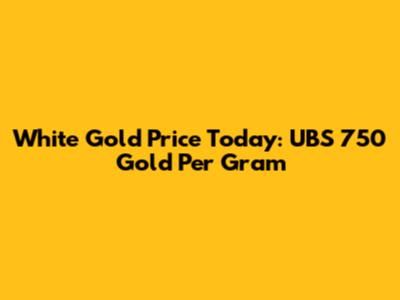 White Gold Price Today: UBS 750 Gold Per Gram