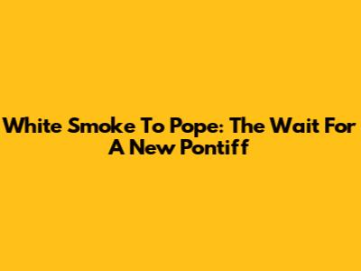 White Smoke To Pope: The Wait For A New Pontiff