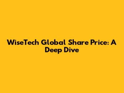 WiseTech Global Share Price: A Deep Dive