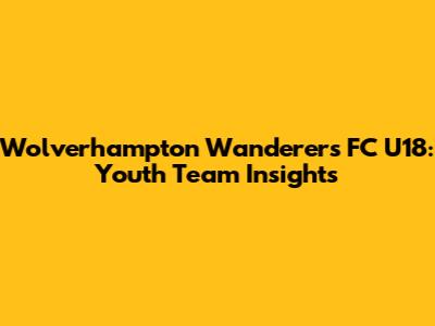 Wolverhampton Wanderers FC U18: Youth Team Insights