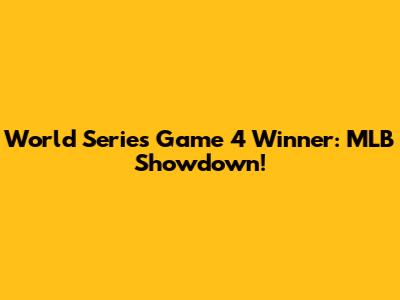 World Series Game 4 Winner: MLB Showdown!