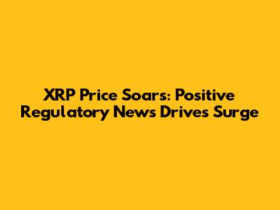 XRP Price Soars: Positive Regulatory News Drives Surge