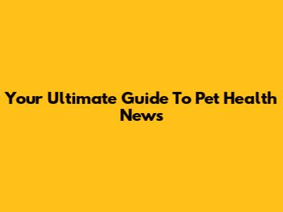 Your Ultimate Guide To Pet Health News