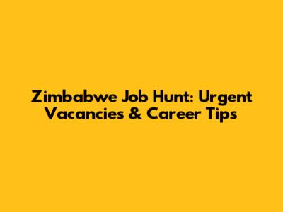 Zimbabwe Job Hunt: Urgent Vacancies & Career Tips